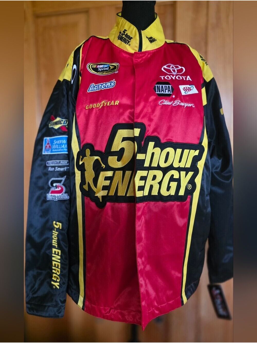 5-hour ENERGY Racing Jacket with Toyota & Sponsor Logos - Red/Black/Yellow NWT